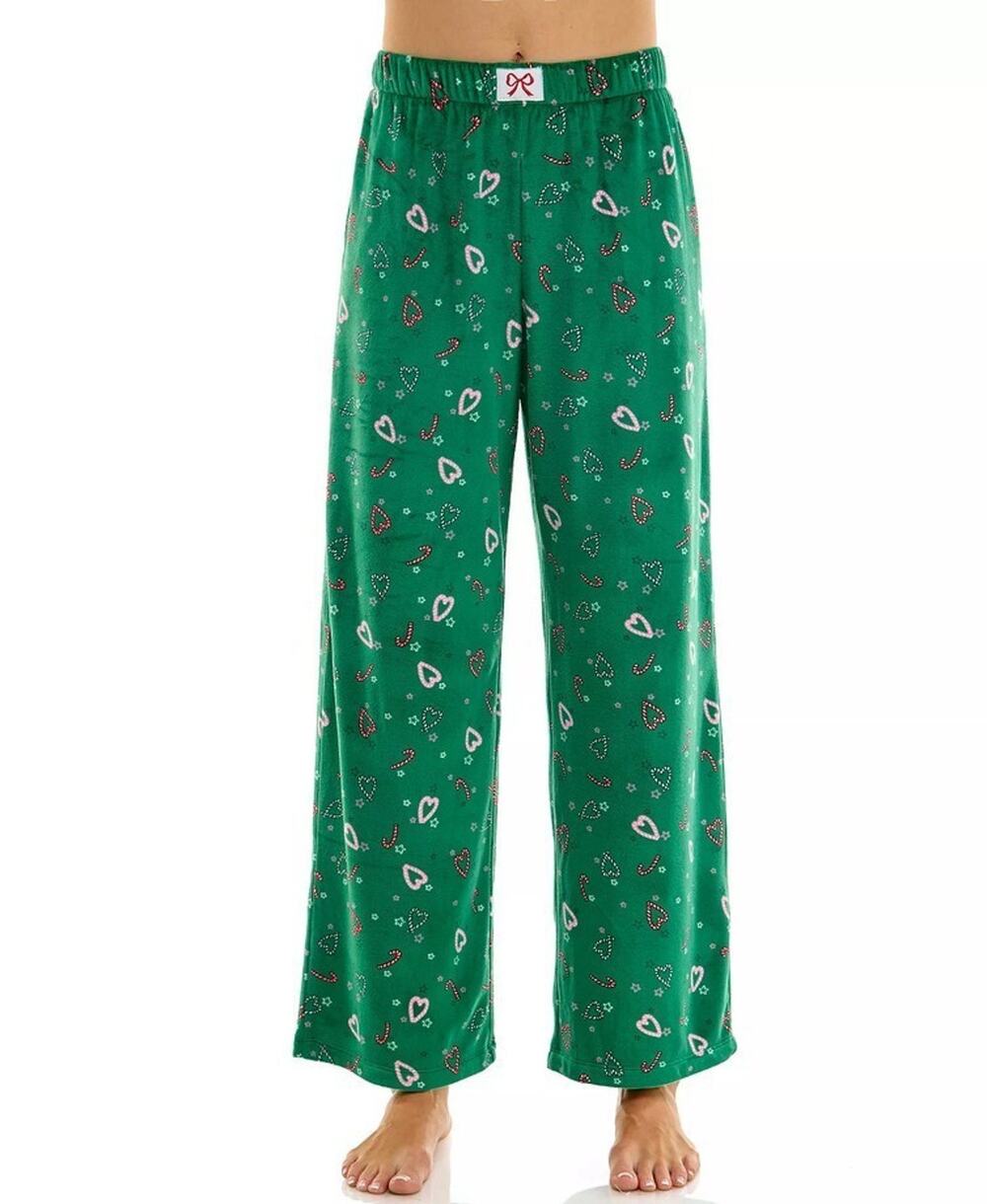 Roudelain Women's Plush Pajama Pants Green multi Size M 3416